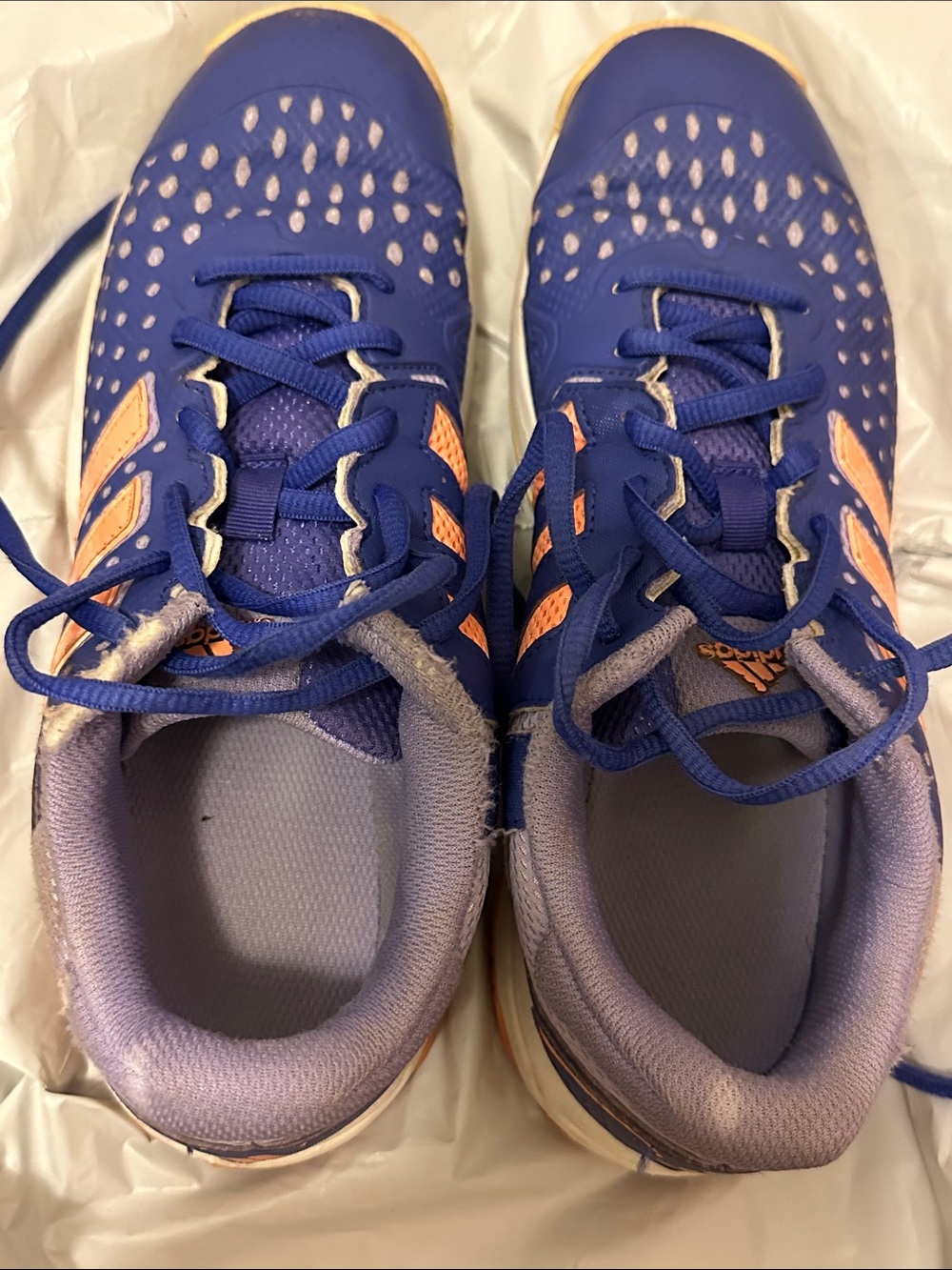 Adidas Kids Size Blue with Peach Accent Athletic Sneakers - fits adults also